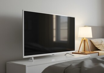 Flat Screen Television on Stand in Bedroom Setting