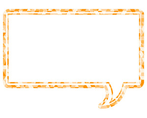 ステンドグラス風吹き出し　三角形模様　四角形