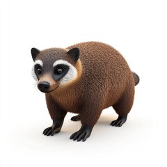 Fototapeta premium Digital rendering of a coati, showcasing its furry features.