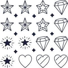 set of vector icons of stars