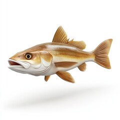 Fototapeta premium Close-up of a reddish-brown fish against a plain background.