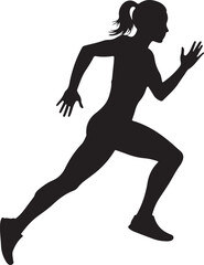 athletic running silhouette capturing speed and energy in an active pose