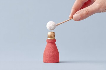 Creative Process With an Eraser Revealing a Clear Surface From a Cloudy Background