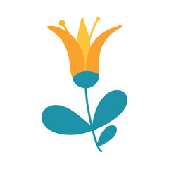 Spring leaves and flowers. Cartoon drawings for design.