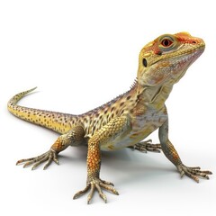 Fototapeta premium A Desert Iguana Poses Against a White Background.