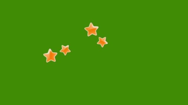 Explosive Sparkling star Bursts And Sparks, Circle blasts Explosive Motion fireworks on green background, Twinkling stars animation,