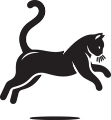 Playful Cat Jumping in Mid-Air – Dynamic Feline Action Pose