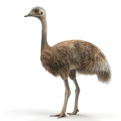 Emu bird in profile view against a plain background.