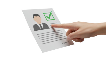 Isolated Profile Paper with Check Mark - Human Resources