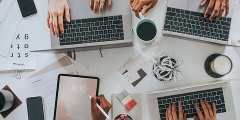 Collaborative workspace with diverse professionals