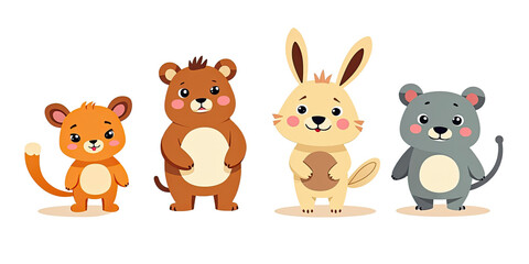 Cute Cartoon Animals: Bear, Bunny, & More - -  Cute and Kawaii char.