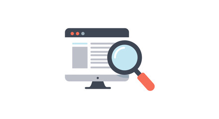 Digital scan website viewed under magnifying glass