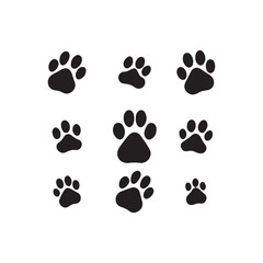 Fototapeta premium paw prints in black