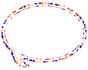 ステンドグラス風吹き出し　三角形模様　丸形