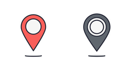 Map pin icons of different colors indicate location
