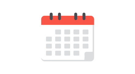 Simplified calendar illustration with red header