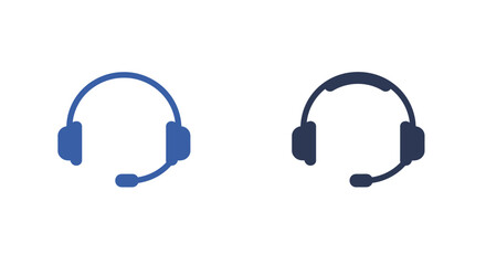 Two headsets blue and navy