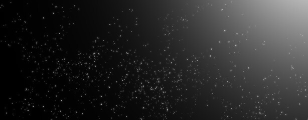 Panoramic blurred fire embers sparks on black background . Texture isolated overlays. Concept of particles, sparkles, flame and light.