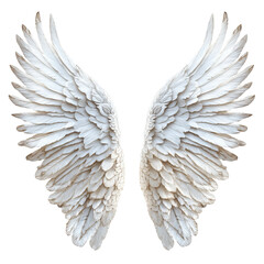 Fototapeta premium Elegant transparent wings isolated on pure transparent background showcasing intricate feather details and graceful curves, Wings isolated on transparent background