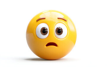 Worried Yellow Emoticon Feeling Anxious Uncertain Apprehensive
