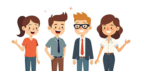 Fototapeta premium Happy Diverse Business Team Illustration - Diversity & Inclusion