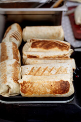 Grilled Burritos on Cooking Surface