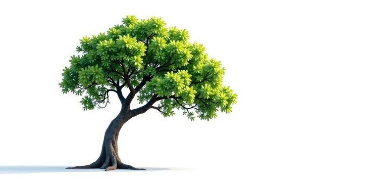 A single tree branches out towards the viewer against a stark white backdrop, isolation, branching, isolated