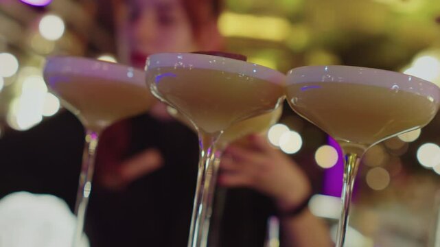 beautiful alcoholic cocktail in a glass. drink design. evening beau monde