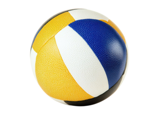 A high-quality beach volleyball with a colorful panel design. transparent PNG