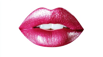 Close-up of glamorous, sparkly pink lips