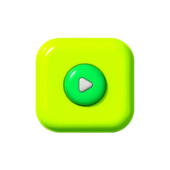 Glowing Play Button Icon Design