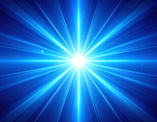 Fototapeta premium Bright blue light burst radiating from center, creating abstract star like effect. vibrant rays extend outward, evoking sense of energy and dynamism in cosmic atmosphere