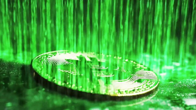 Cryptocurrency Falls, Digital Rain Impacts Value