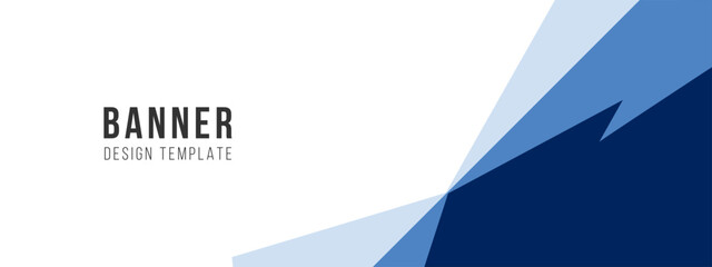 Blue geometric banner template. Geometric shapes banner background. Modern blue and white banner 