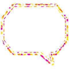 ステンドグラス風吹き出し　三角形模様　角のある八角形