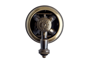 Antique Brass Gas Burner Head Vintage Style Detail Ornate Design Close Up Shot