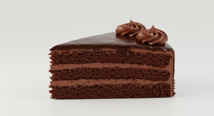 Decadent chocolate cake slice with rich frosting a sweet indulgence for dessert lovers and bakery enthusiasts alike