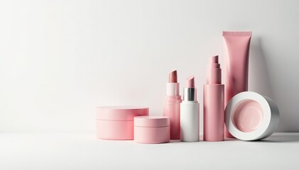 Pure white studio background, ideal for cosmetic items, template, space, backdrop