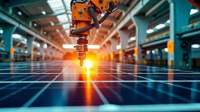 Mechanical Arm, Robotic Assembly, Precision Welding. Automation Engineering. Actuators manipulate factory operations. Robotic arm enhances production efficiency. Automation engineering propels