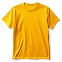 A golden yellow t shirt with short sleeves on a white background