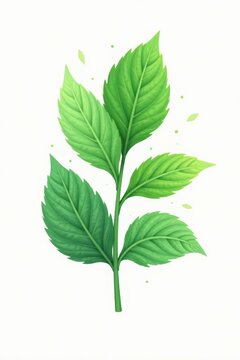 green leaves on white background clip art preview
