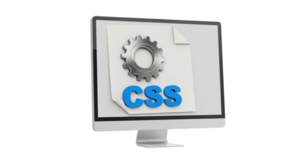 Isolated Computer Monitor Displaying a CSS File