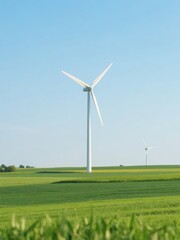 Wind Turbines in a Green Field