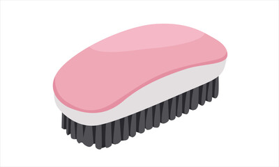Scrub brush vector illustration in cartoon style. Cleaning brush clipart. House cleaning tool, cleaning supplies flat vector isolated on white background. Plastic product element.