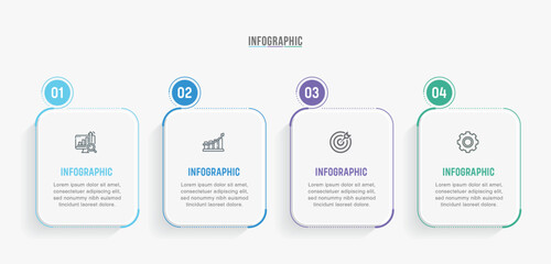 Timeline infographic template design. 3-4-5 options or steps business infographic template design. Can be used for process diagram, presentations, workflow layout, flow chart, steps, banner.