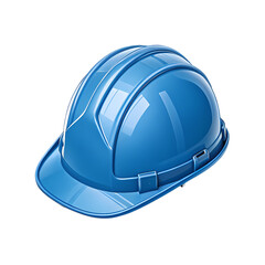 HighVisibility Blue Safety Helmet Construction Industrial Worker Protection isolated on transparent background