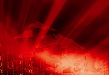 Fototapeta premium Digital red theme news background