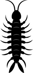 Centipede icon Silhouette vector on transparent background
