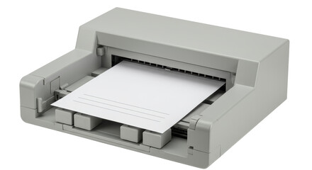 Isolated Dot Matrix Printer Printing Paper Sheet