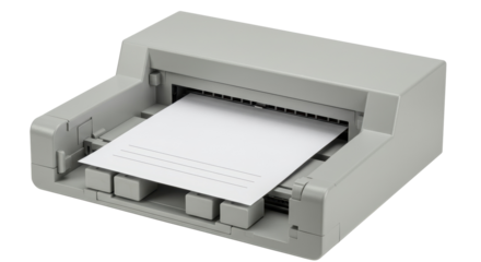 Isolated Dot Matrix Printer Printing Paper Sheet